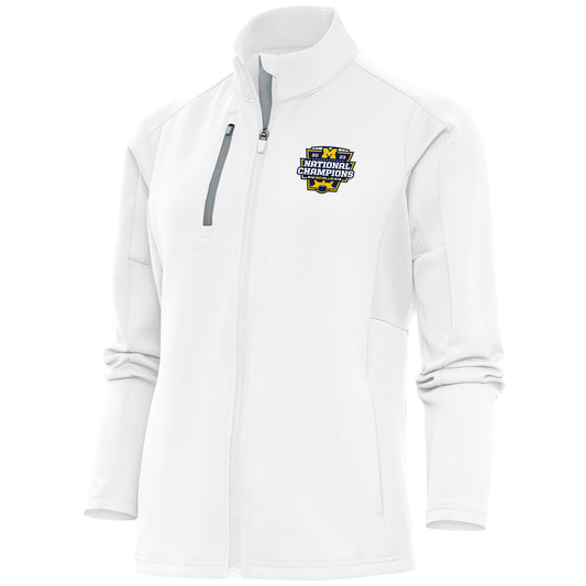 Women's Antigua White Michigan Wolverines College Football Playoff 2023 National Champions Generation Full-Zip Jacket