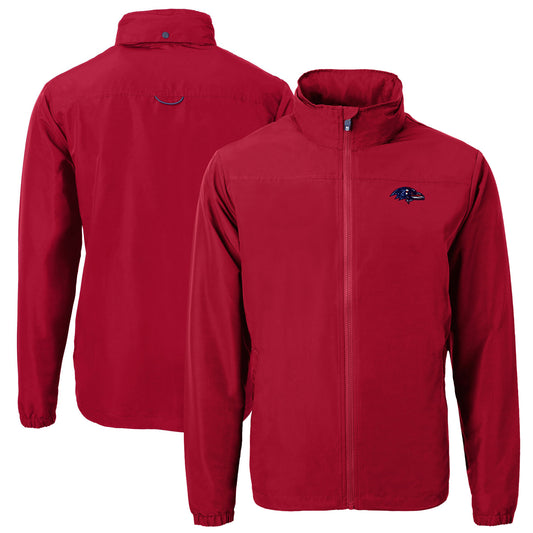 Men's Cutter & Buck Red Baltimore Ravens  Americana Charter Eco Recycled Full-Zip Jacket