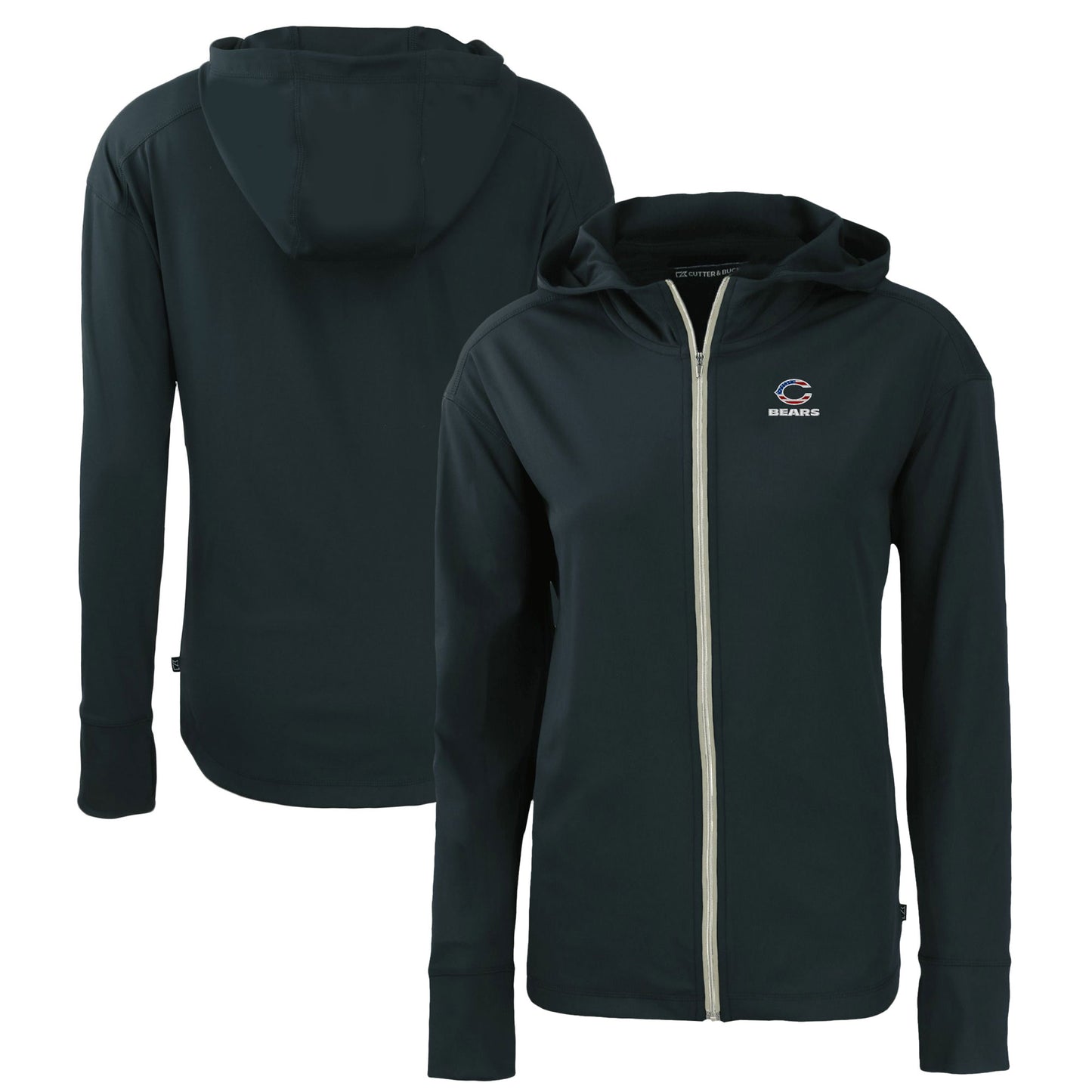 Women's Cutter & Buck  Navy Chicago Bears  Daybreak Eco Recycled Full-Zip Hoodie