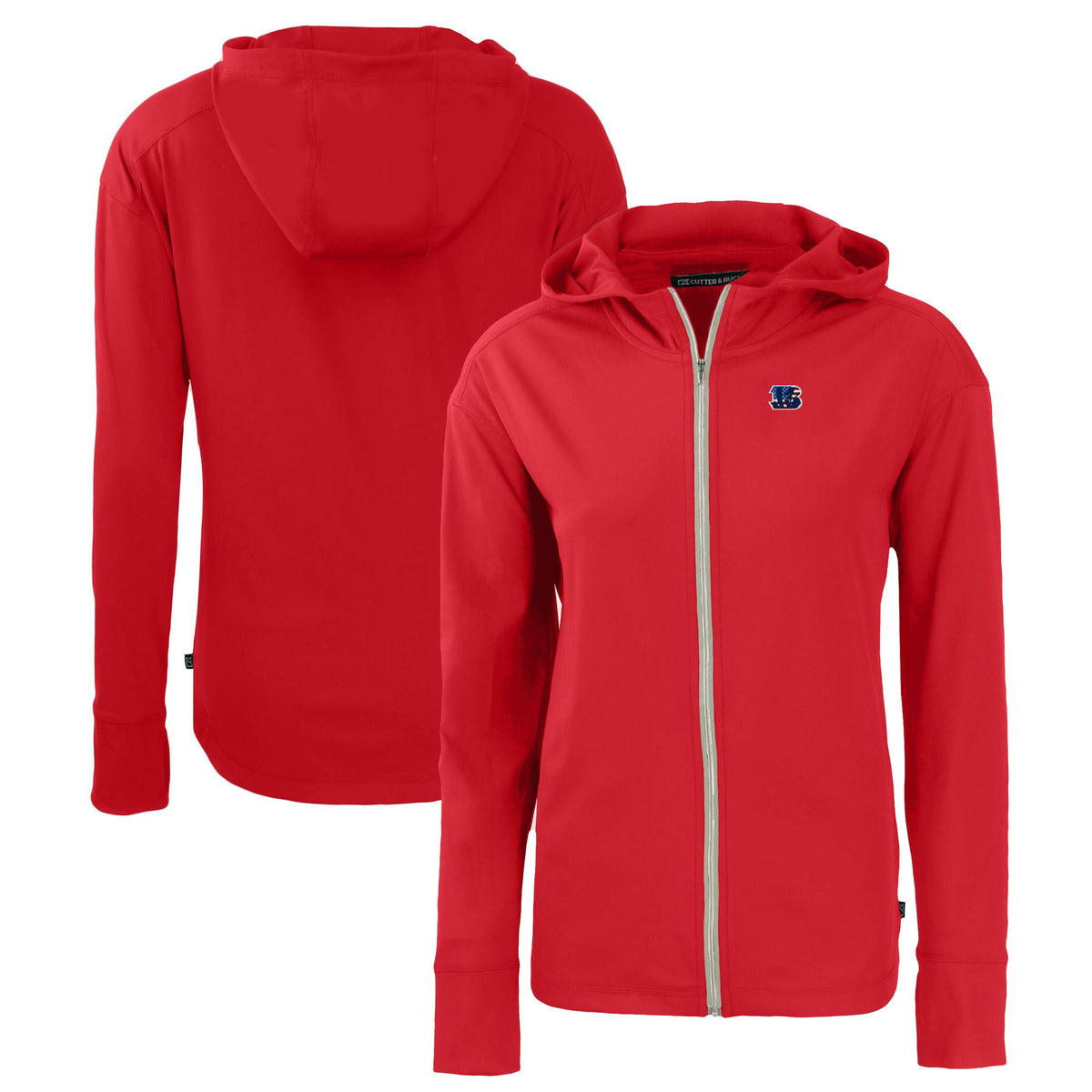 Women's Cutter & Buck  Red Cincinnati Bengals  Daybreak Eco Recycled Full-Zip Hoodie