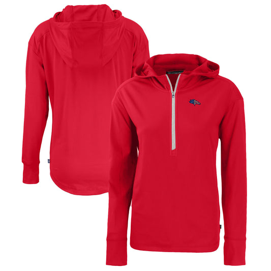 Women's Cutter & Buck  Red Denver Broncos  Daybreak Eco Recycled Half-Zip Hoodie