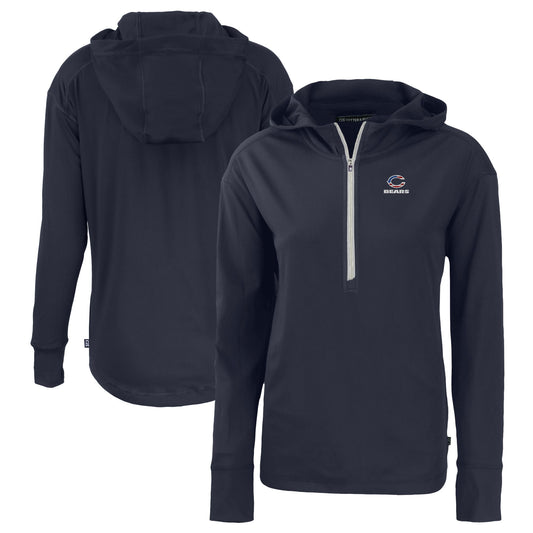 Women's Cutter & Buck  Navy Chicago Bears  Daybreak Eco Recycled Half-Zip Hoodie