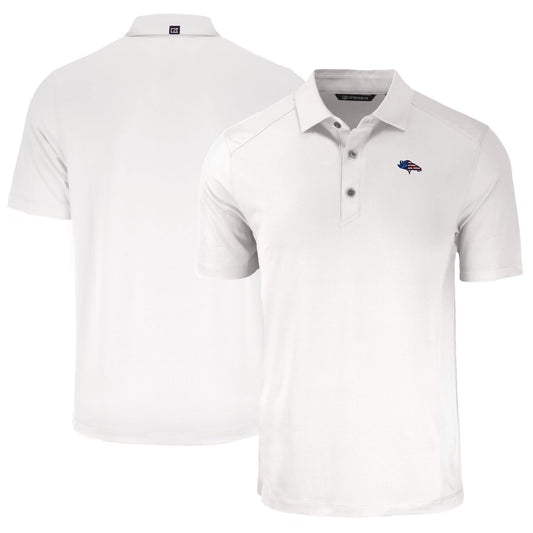 Men's Cutter & Buck White Denver Broncos Big & Tall Americana Forge Eco Stretch Recycled Polo