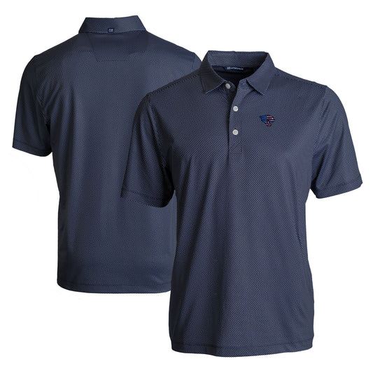 Men's Cutter & Buck Navy Jacksonville Jaguars Big & Tall Americana Pike Eco Symmetry Print Stretch Recycled Polo