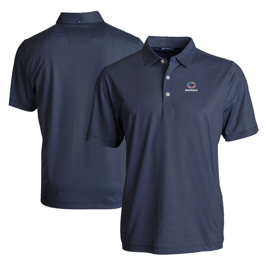 Men's Cutter & Buck Navy Chicago Bears Big & Tall Americana Pike Eco Symmetry Print Stretch Recycled Polo