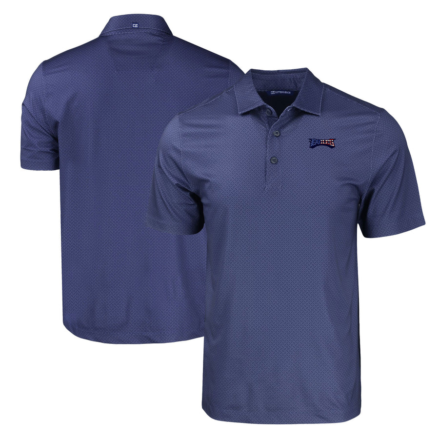 Men's Cutter & Buck Navy Philadelphia Eagles Big & Tall Americana Pike Eco Tonal Geo Print Stretch Recycled Polo