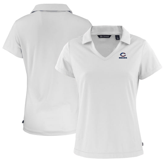 Women's Cutter & Buck  White Chicago Bears  Daybreak Eco Recycled V-neck Polo