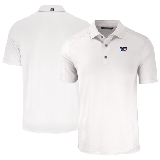 Men's Cutter & Buck White Washington Commanders  Americana Forge Eco Stretch Recycled Polo