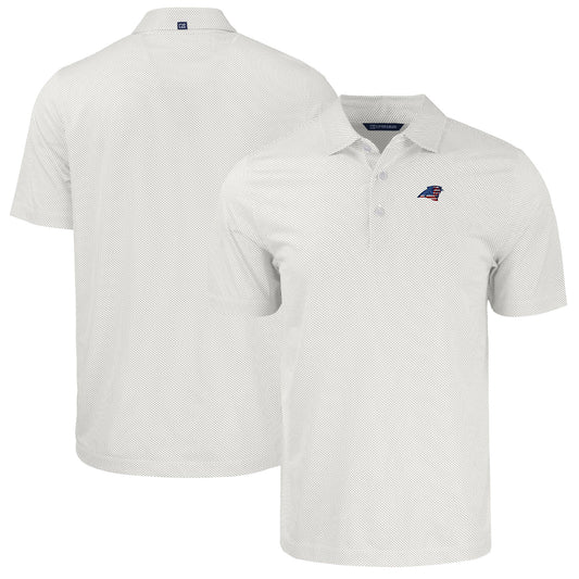 Men's Cutter & Buck White Carolina Panthers  Americana Pike Eco Symmetry Print Stretch Recycled Polo