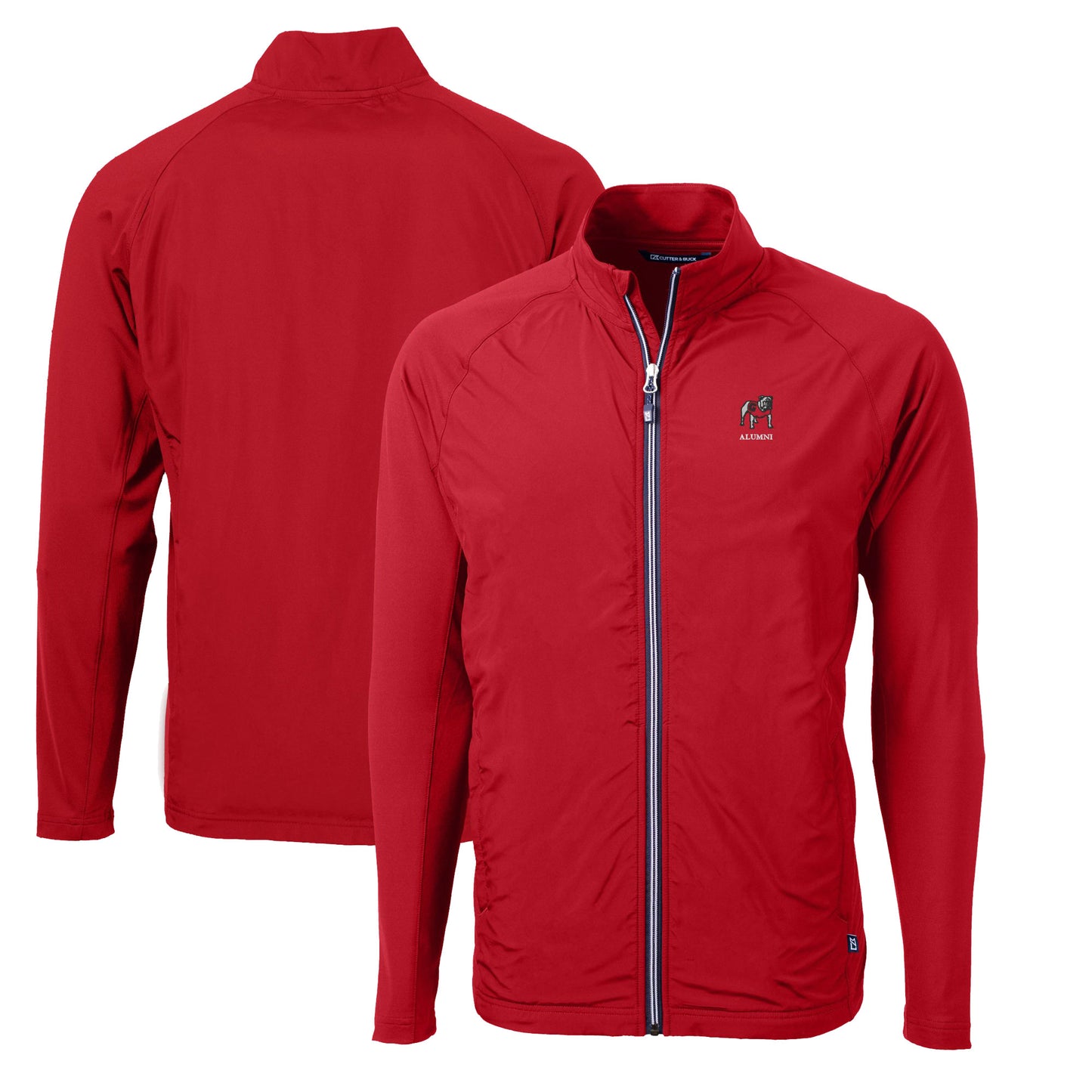 Men's Cutter & Buck  Red Georgia Bulldogs Alumni Logo Adapt Eco Knit Hybrid Recycled Full-Zip Jacket