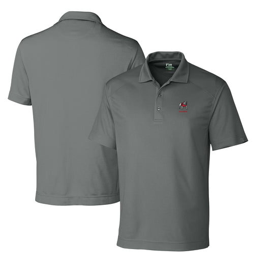 Men's Cutter & Buck Gray Georgia Bulldogs Alumni Logo CB DryTec Genre Textured Solid Polo