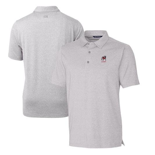 Men's Cutter & Buck Heather Gray Georgia Bulldogs Alumni Logo Forge DryTec Heathered Stretch Polo