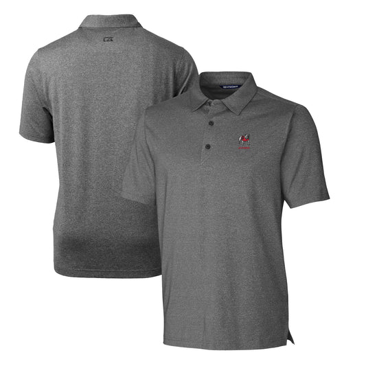 Men's Cutter & Buck Heather Charcoal Georgia Bulldogs Alumni Logo Forge DryTec Heathered Stretch Polo