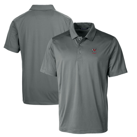 Men's Cutter & Buck Gray Georgia Bulldogs Alumni Logo Prospect DryTec Textured Stretch Polo