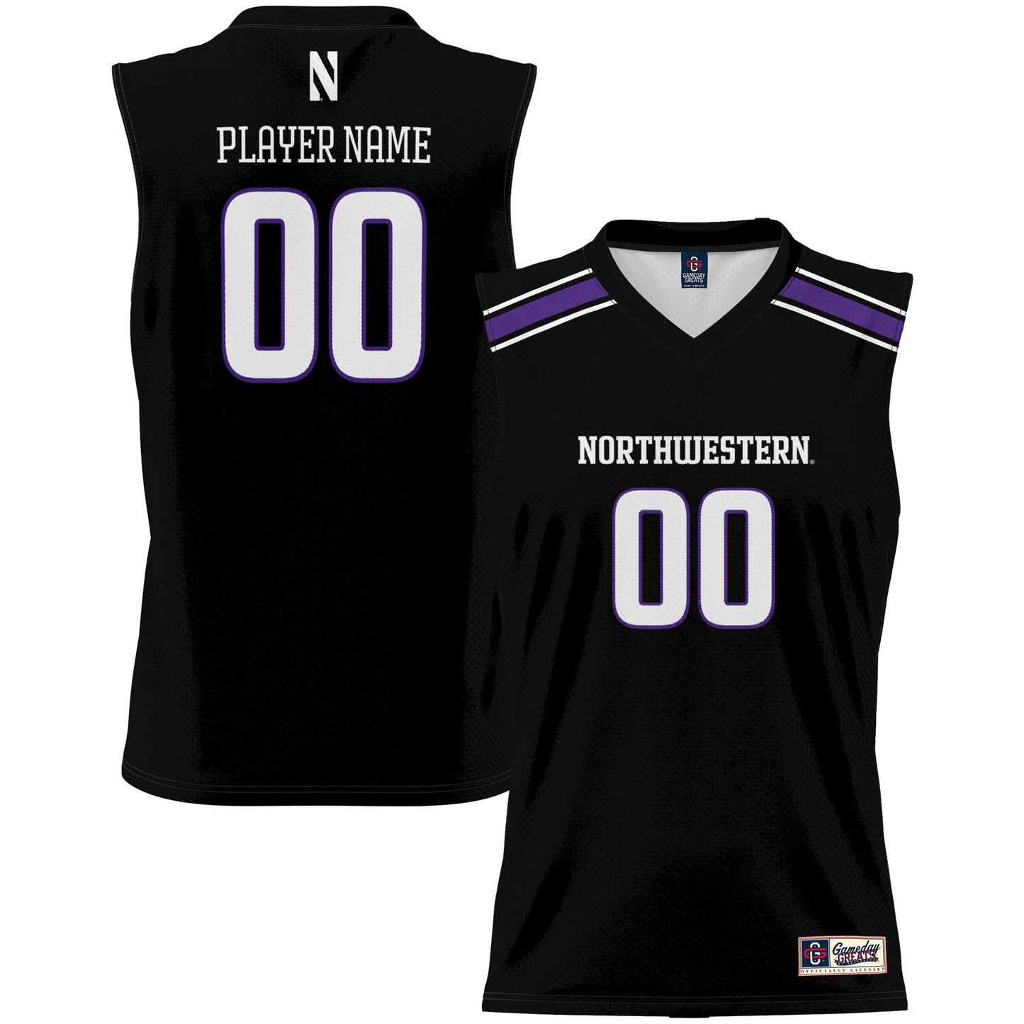 Youth GameDay Greats Black Northwestern Wildcats Lightweight NIL Pick-A-Player Women's Basketball Jersey