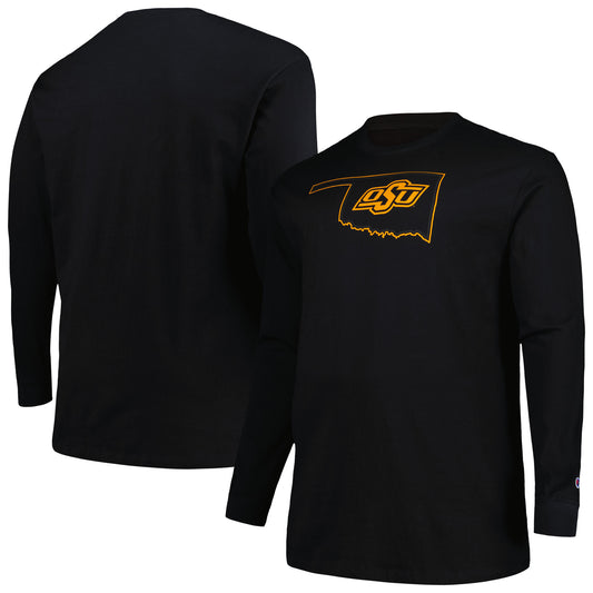 Men's Profile Black Oklahoma State Cowboys Big & Tall Pop Long Sleeve T-Shirt