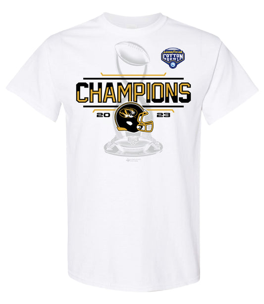 Men's White Missouri Tigers 2023 Cotton Bowl Champions Locker Room T-Shirt