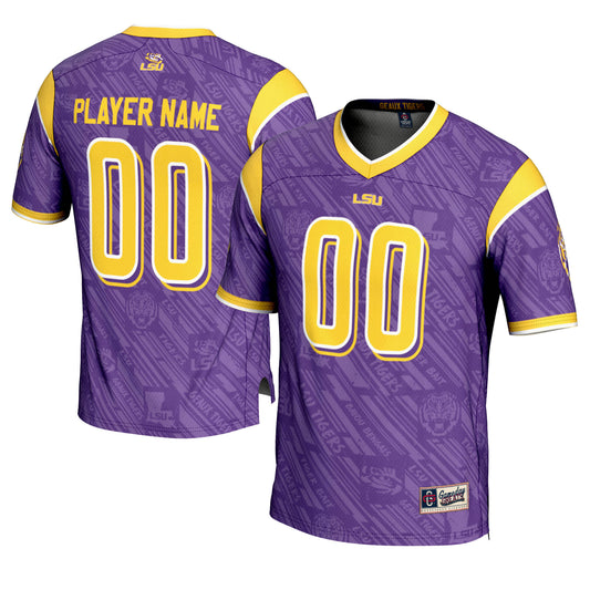 Men's GameDay Greats  Purple LSU Tigers Highlight Print NIL Pick-A-Player Football Jersey