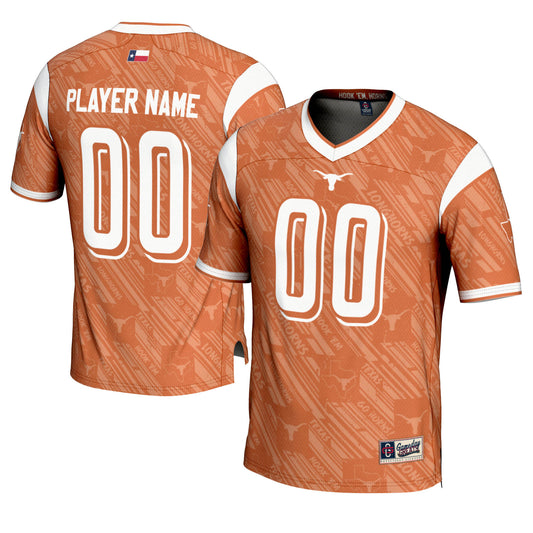 Youth GameDay Greats  Texas Orange Texas Longhorns Highlight Print NIL Pick-A-Player Football Jersey