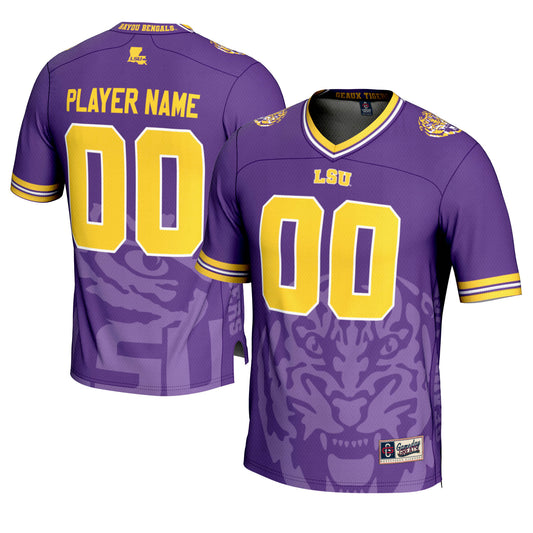 Men's GameDay Greats  Purple LSU Tigers Icon Print NIL Pick-A-Player Football Jersey