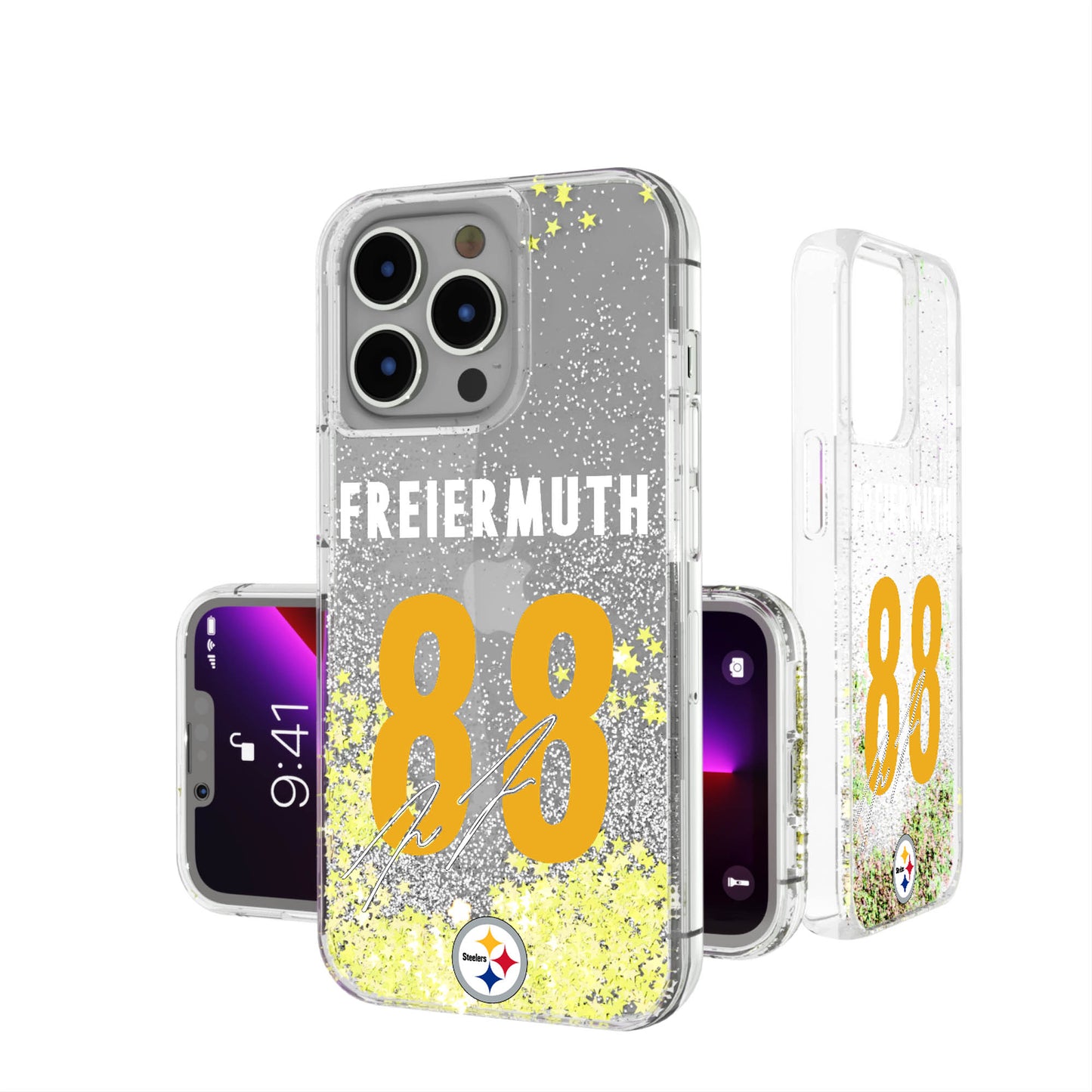 Keyscaper Pat Freiermuth Pittsburgh Steelers iPhone Glitter Phone Case