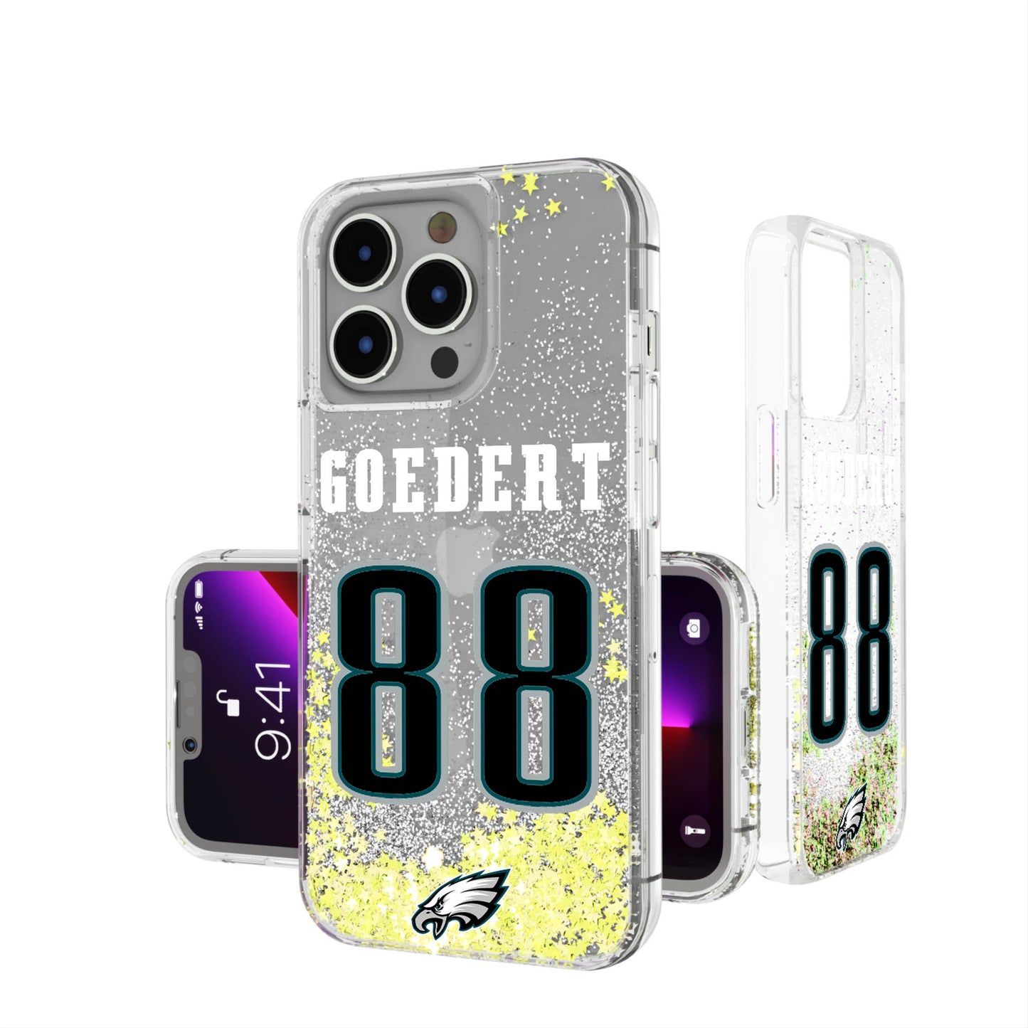 Keyscaper Dallas Goedert Philadelphia Eagles iPhone Glitter Phone Case