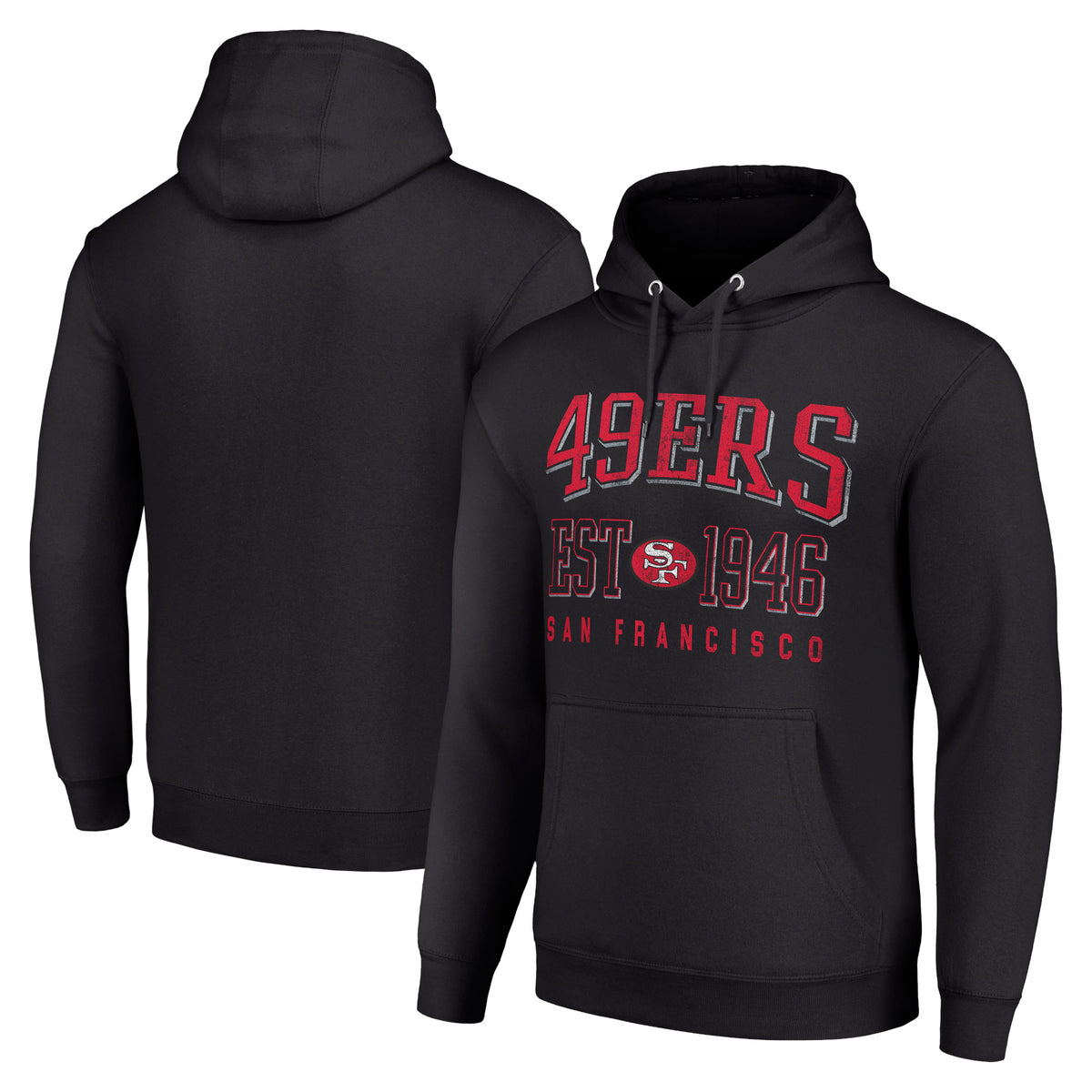 Unisex Starter Black San Francisco 49ers Throwback Logo Pullover Hoodie
