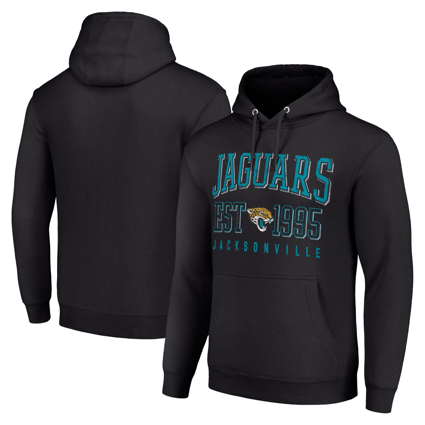 Unisex Starter Black Jacksonville Jaguars Throwback Logo Pullover Hoodie