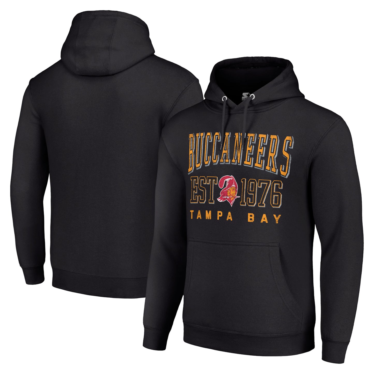 Unisex Starter Black Tampa Bay Buccaneers Throwback Logo Pullover Hoodie