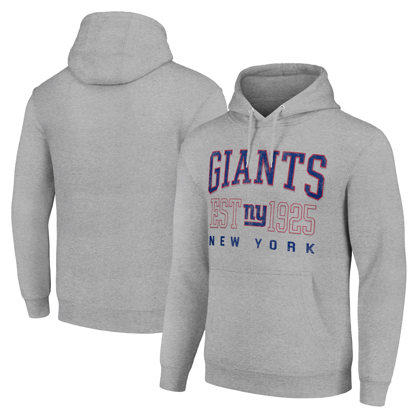 Unisex Starter Heather Gray New York Giants Throwback Logo Pullover Hoodie