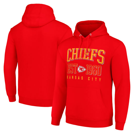 Unisex Starter Red Kansas City Chiefs Throwback Logo Pullover Hoodie