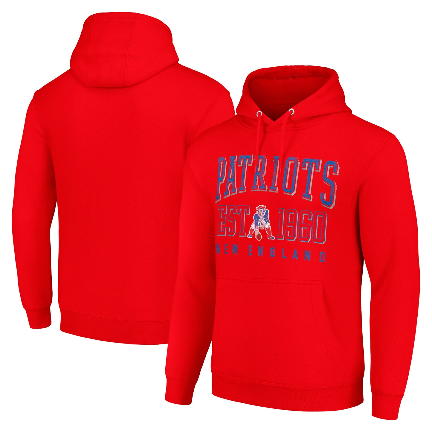 Unisex Starter Red New England Patriots Throwback Logo Pullover Hoodie