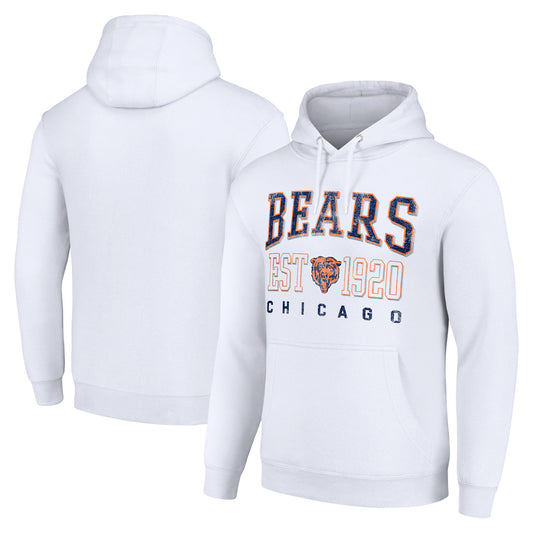 Unisex Starter White Chicago Bears Throwback Logo Pullover Hoodie