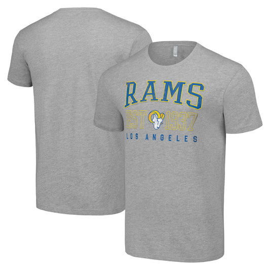 Men's Starter Heather Gray Los Angeles Rams Throwback Logo T-Shirt