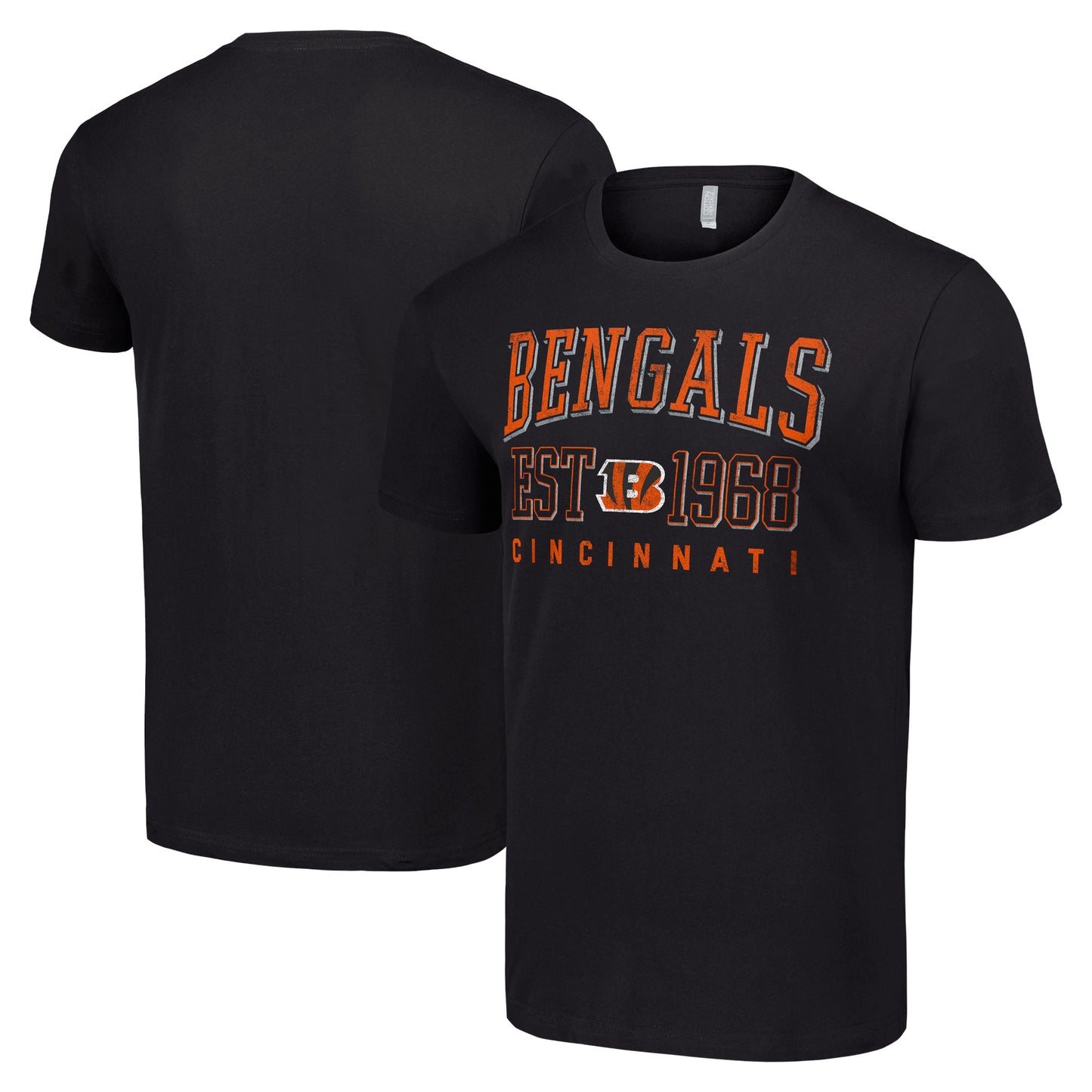 Men's Starter Black Cincinnati Bengals Throwback Logo T-Shirt