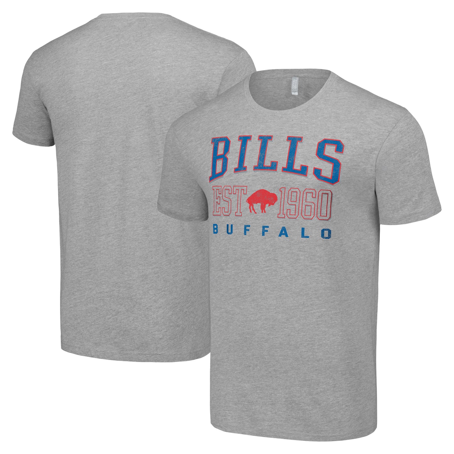 Men's Starter Heather Gray Buffalo Bills Throwback Logo T-Shirt