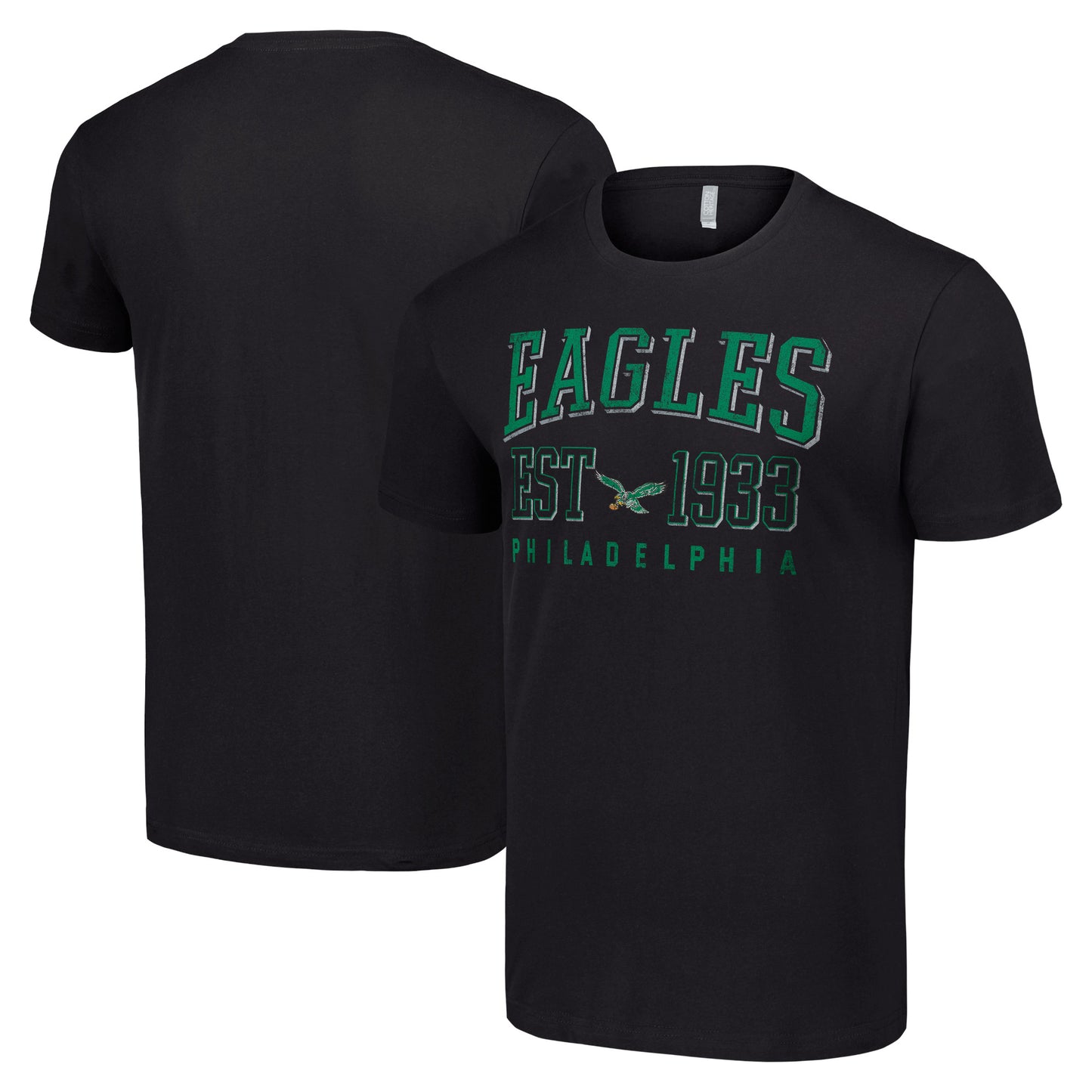 Men's Starter Black Philadelphia Eagles Throwback Logo T-Shirt