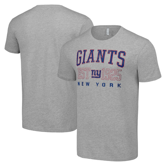 Men's Starter Heather Gray New York Giants Throwback Logo T-Shirt