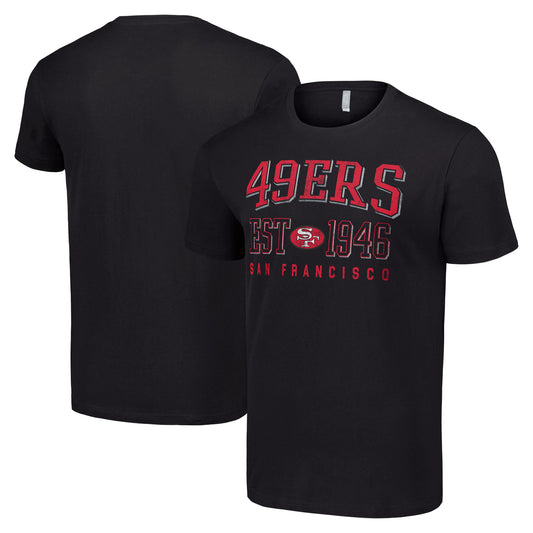Men's Starter Black San Francisco 49ers Throwback Logo T-Shirt
