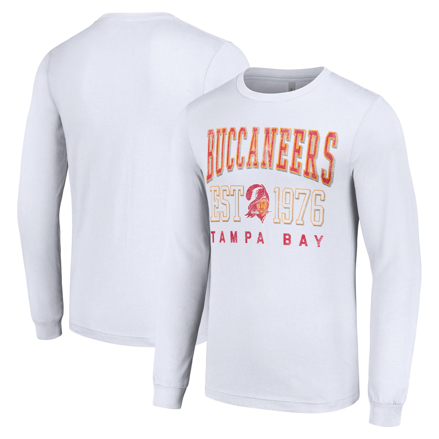 Men's Starter White Tampa Bay Buccaneers Throwback Logo Long Sleeve T-Shirt