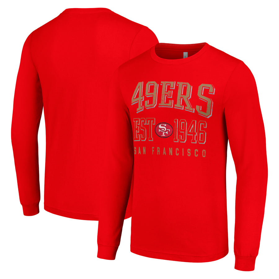 Men's Starter Scarlet Arizona Cardinals Throwback Logo Long Sleeve T-Shirt