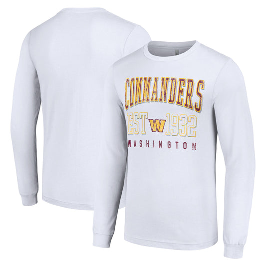 Men's Starter White Washington Commanders Throwback Logo Long Sleeve T-Shirt