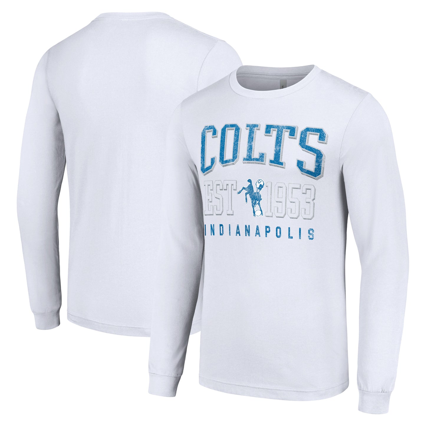 Men's Starter White Indianapolis Colts Throwback Logo Long Sleeve T-Shirt