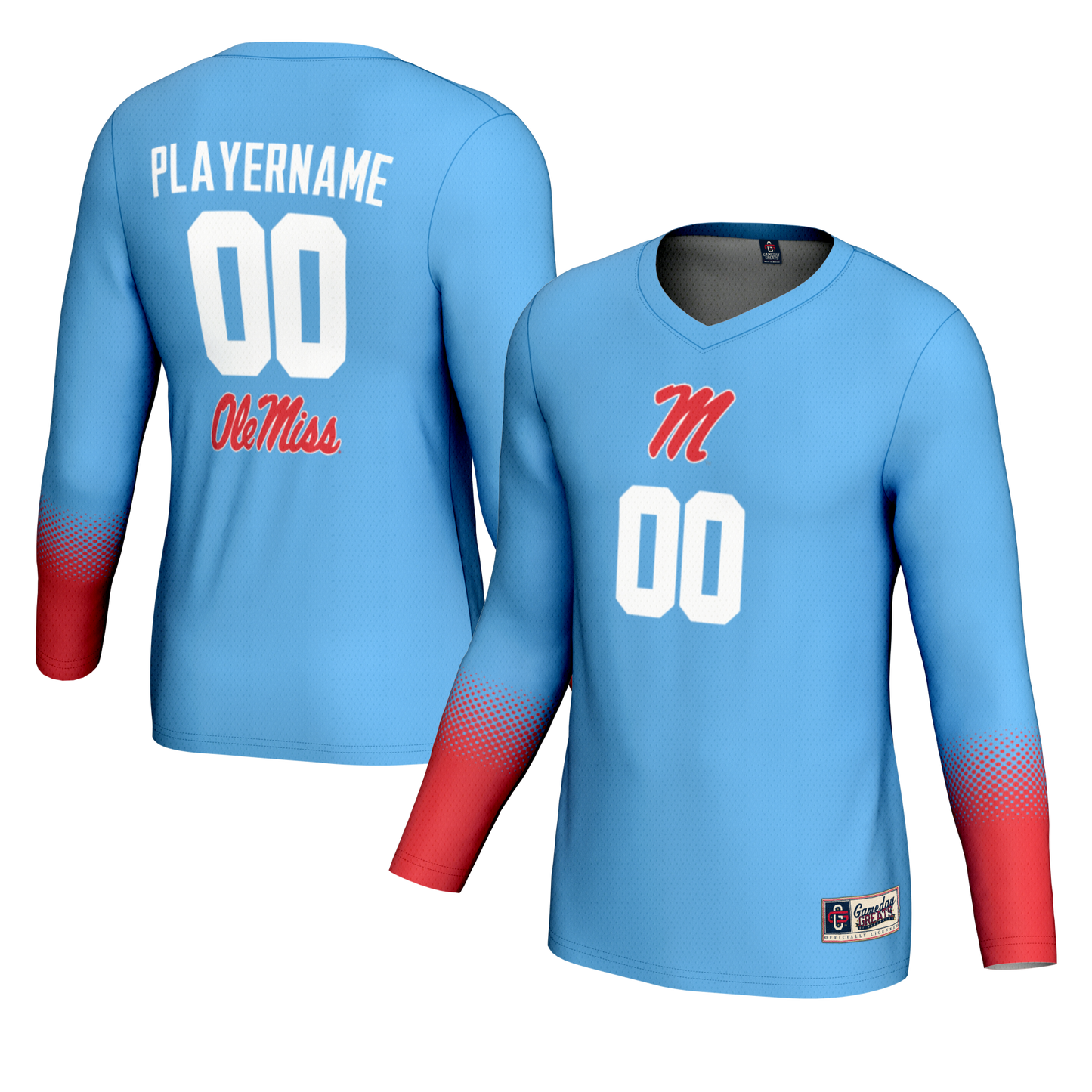 Unisex GameDay Greats  Powder Blue Ole Miss Rebels NIL Pick-A-Player Lightweight Women's Volleyball Jersey