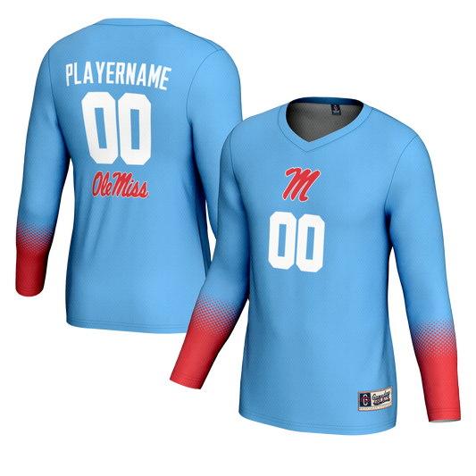 Unisex GameDay Greats  Powder Blue Ole Miss Rebels NIL Pick-A-Player Lightweight Women's Volleyball Jersey