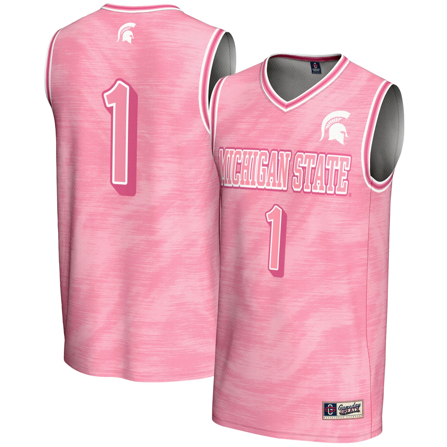 Unisex GameDay Greats #1 Pink Michigan State Spartans Lightweight Basketball Fashion Jersey