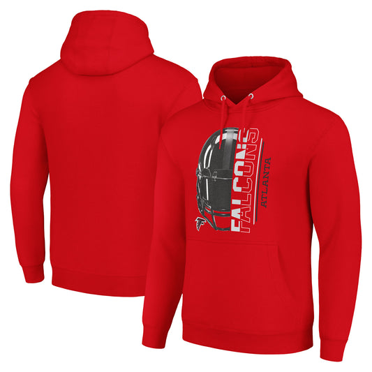 Unisex Starter Red Atlanta Falcons Half Helmet Logo Pullover Hoodie