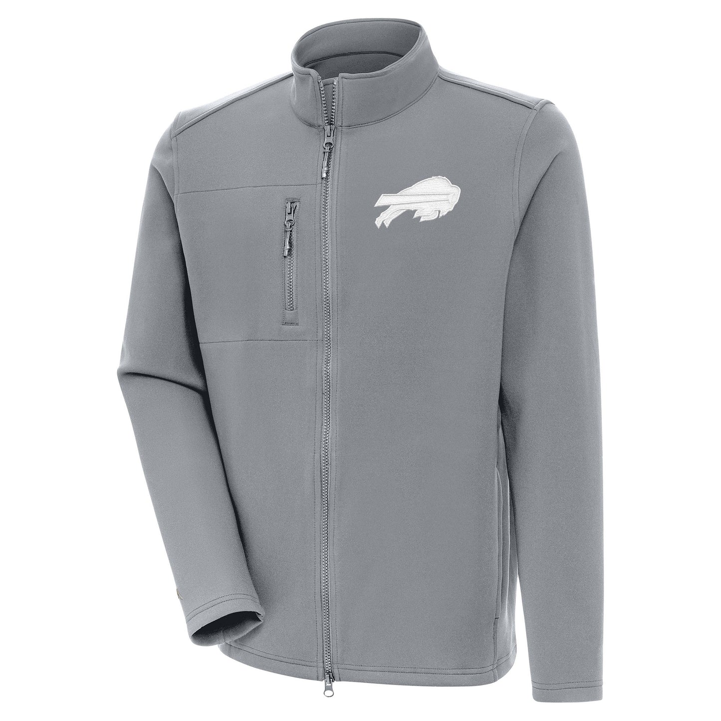 Men's Antigua Gray Buffalo Bills Objection Full-Zip Jacket