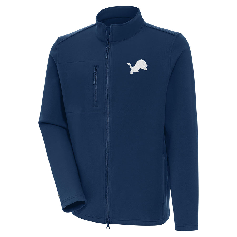 Men's Antigua Navy Detroit Lions Objection Full-Zip Jacket