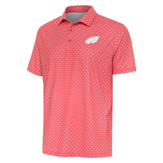 Men's Antigua Coral Philadelphia Eagles Kona Polo